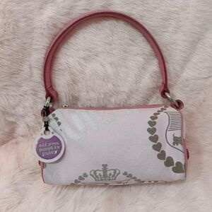 Juicy Couture Vintage Spell Out Logo Barrel Shoulder Bag Purse Charm Pink Y2k